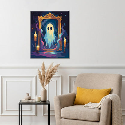 Fantasma en un espejo antiguo – Pintura por números