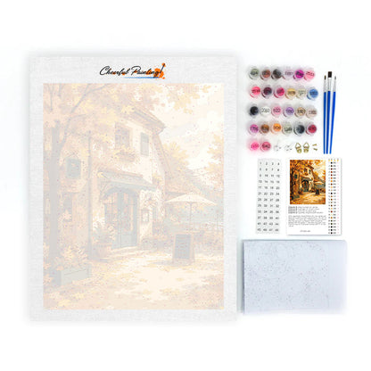 Autumn Village Café – Pintura por números