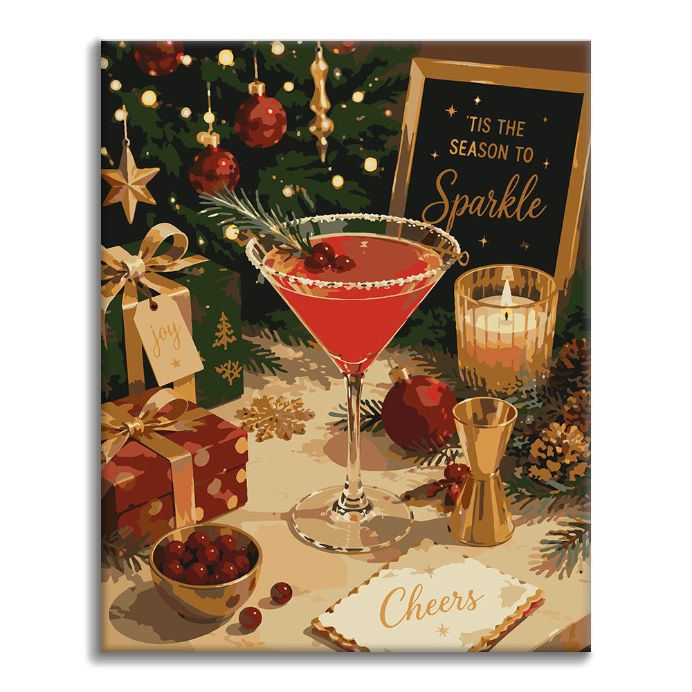 Saludos a los cócteles navideños – Pintura por números