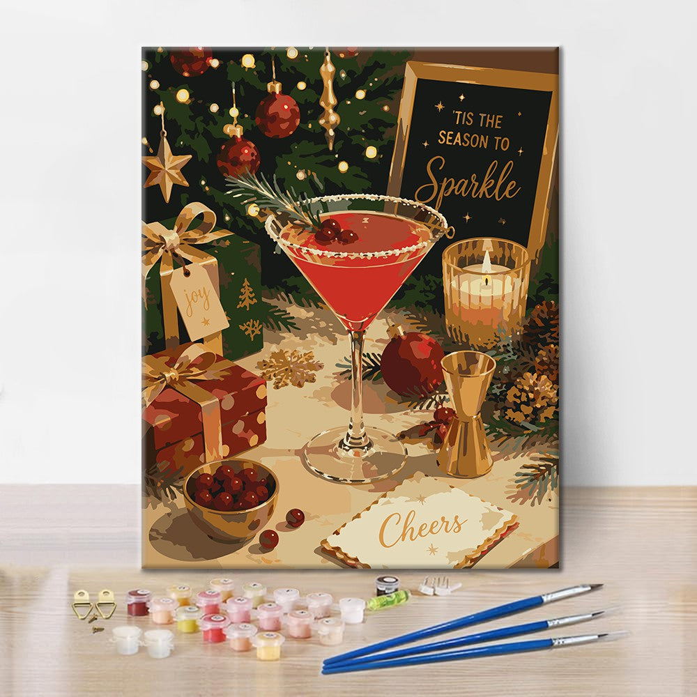 Saludos a los cócteles navideños – Pintura por números