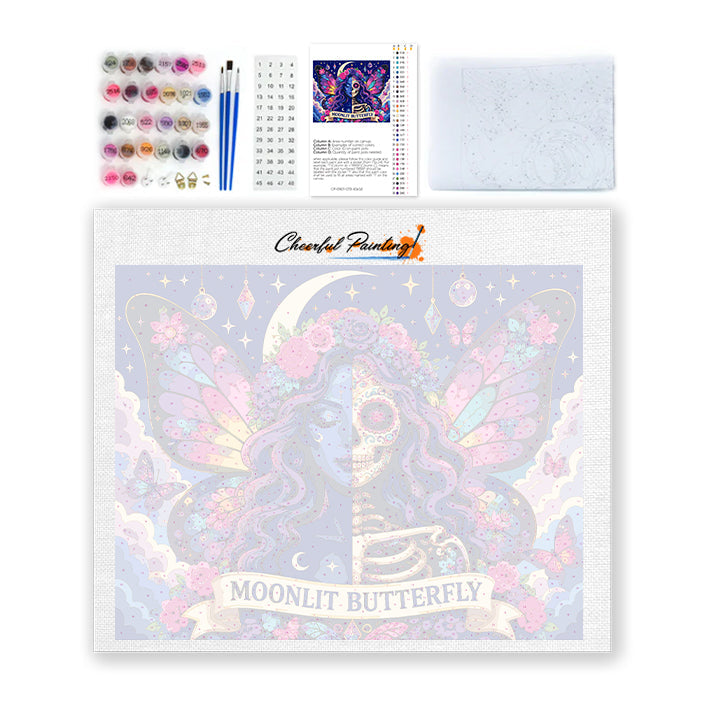 Esqueleto de mariposa iluminada por la luna – Pintura por números