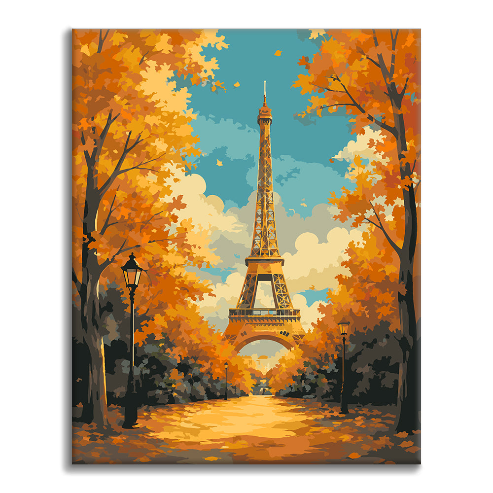 Torre Eiffel en otoño – Pintura por números