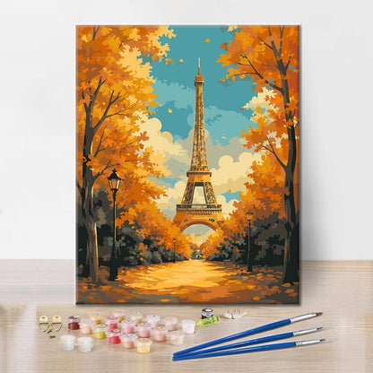 Torre Eiffel en otoño – Pintura por números