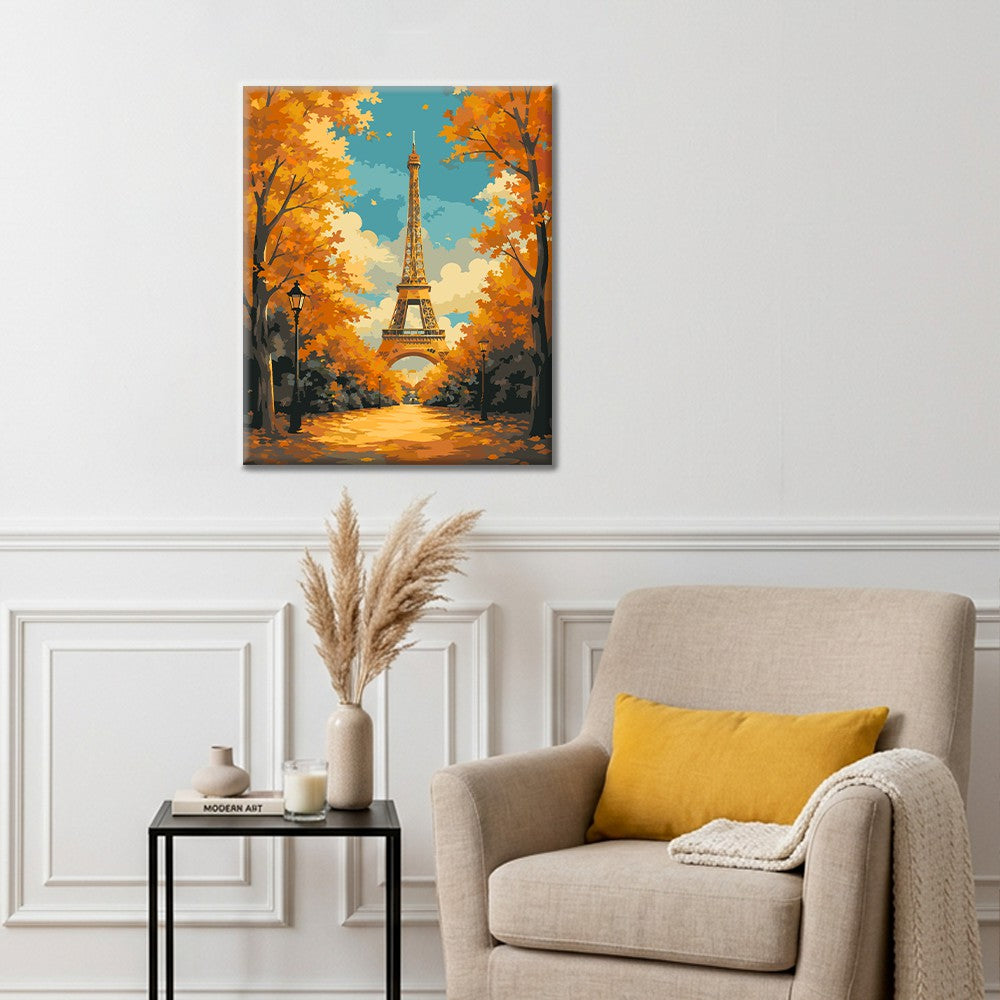 Torre Eiffel en otoño – Pintura por números
