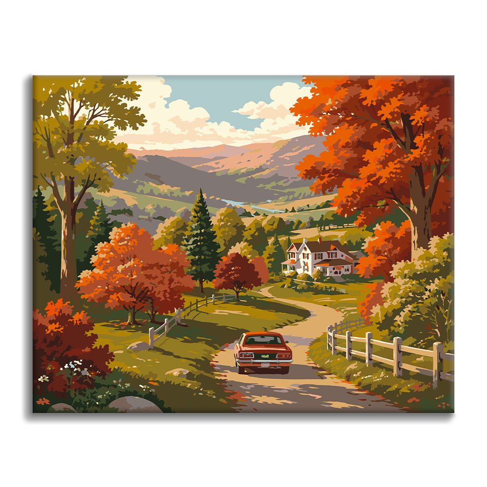 Recorrido rural por las colinas de otoño – Pintura por números