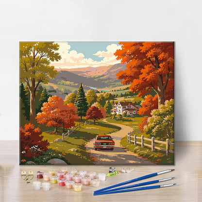 Recorrido rural por las colinas de otoño – Pintura por números