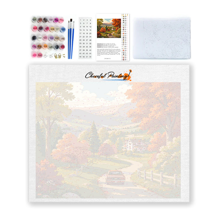 Recorrido rural por las colinas de otoño – Pintura por números
