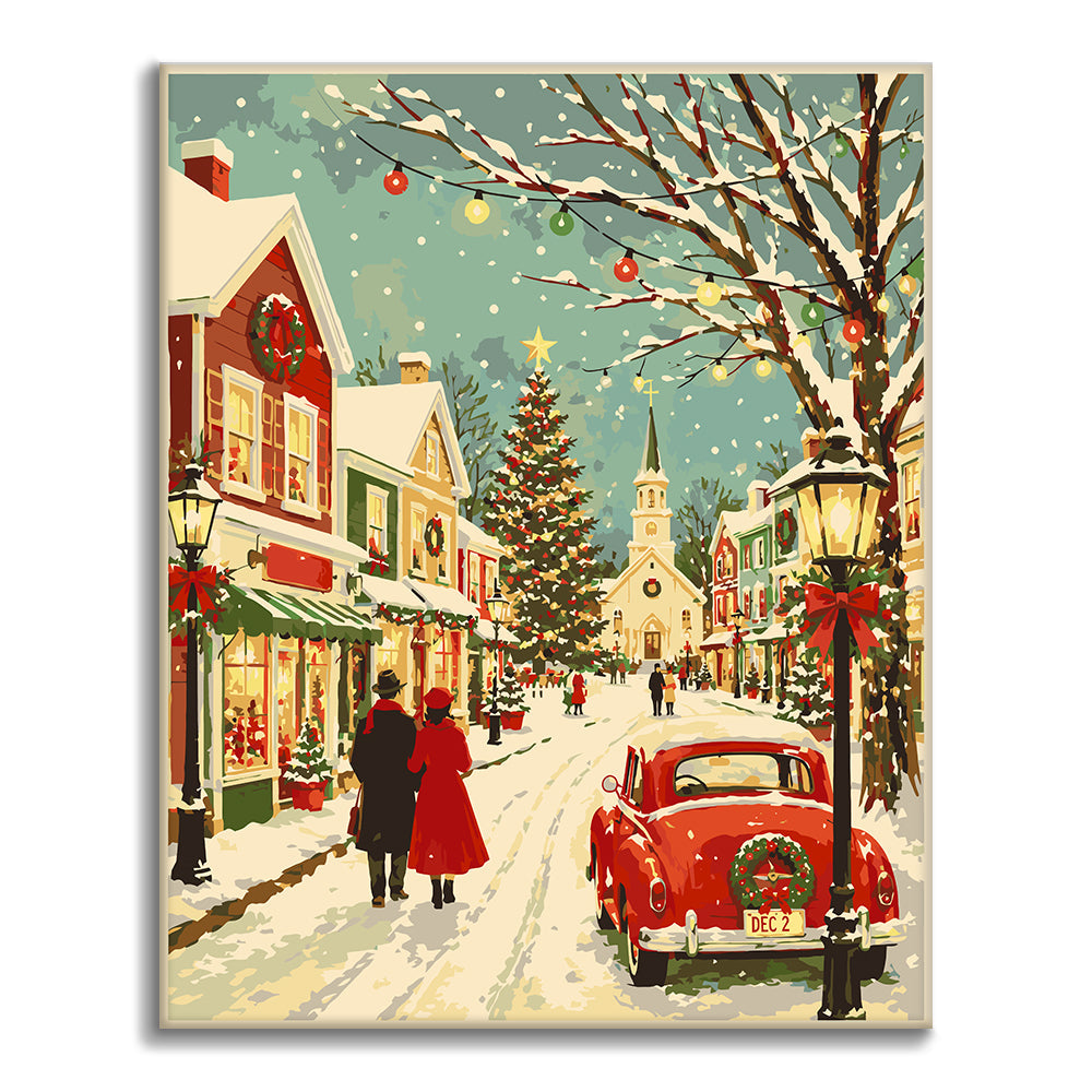 Vintage Christmas Main Street – Pintura por números