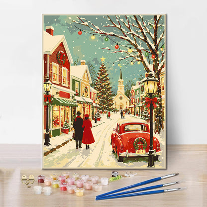 Vintage Christmas Main Street – Pintura por números