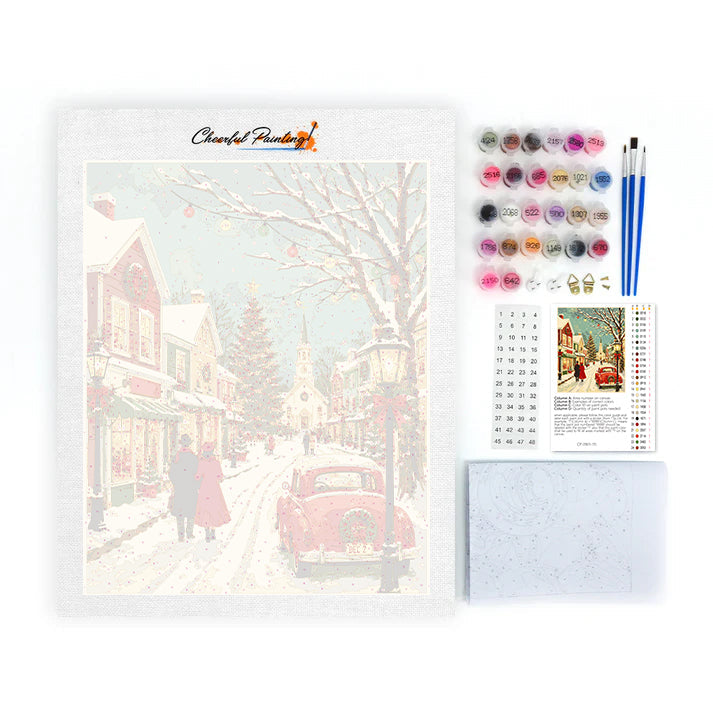 Vintage Christmas Main Street – Pintura por números