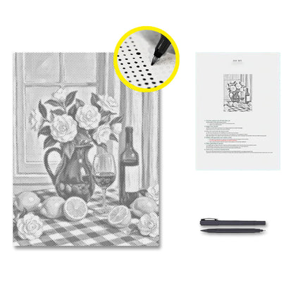 Una mesa acogedora – Pintura de puntos