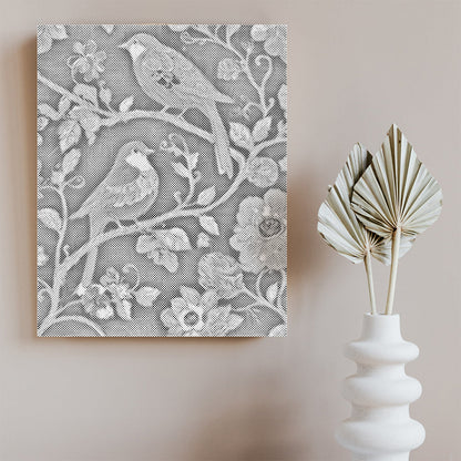 Ave bohemia con borde dorado – Pintura de puntos