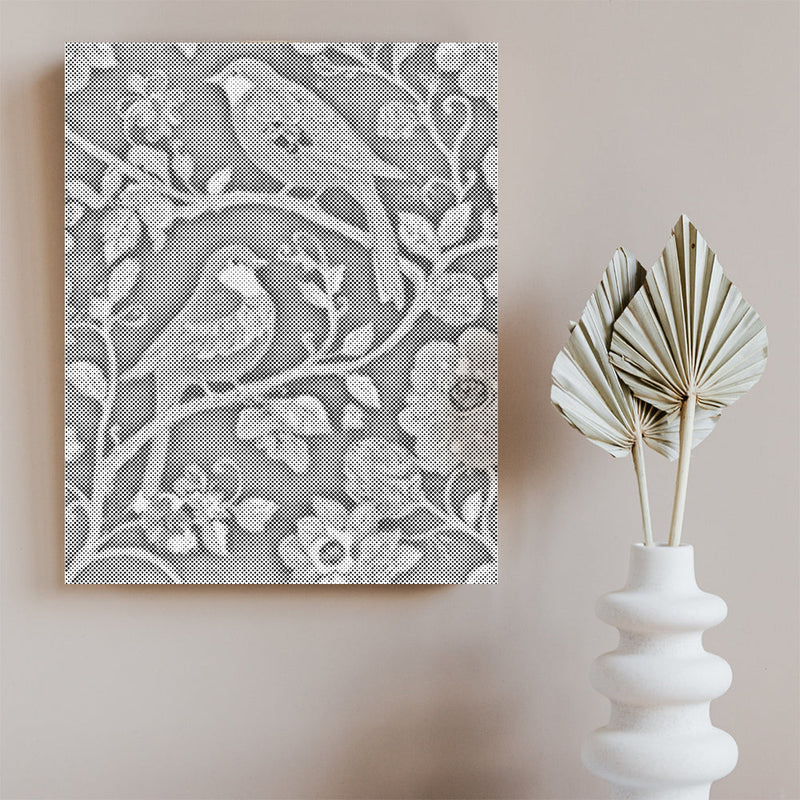Ave bohemia con borde dorado – Pintura de puntos