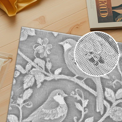 Ave bohemia con borde dorado – Pintura de puntos