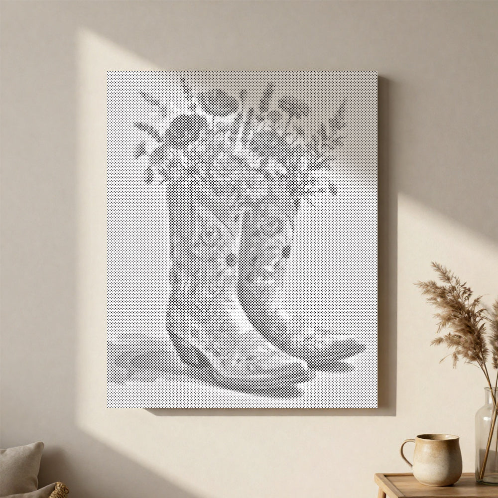 Botas y flores – Pintura de puntos