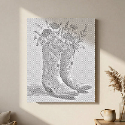 Botas y flores – Pintura de puntos