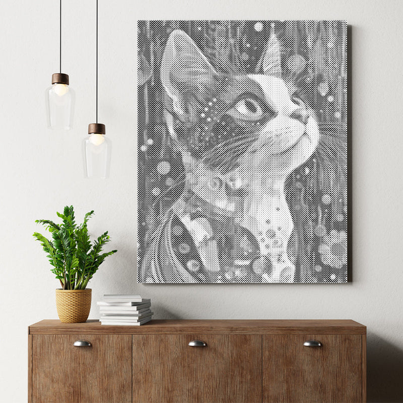 Gato calicó – Pintura de puntos