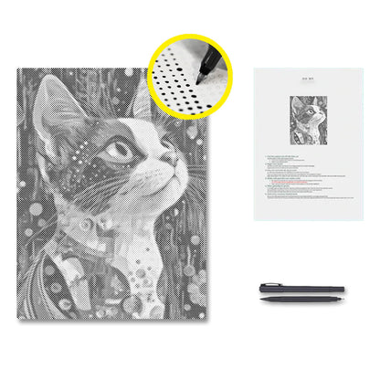 Gato calicó – Pintura de puntos