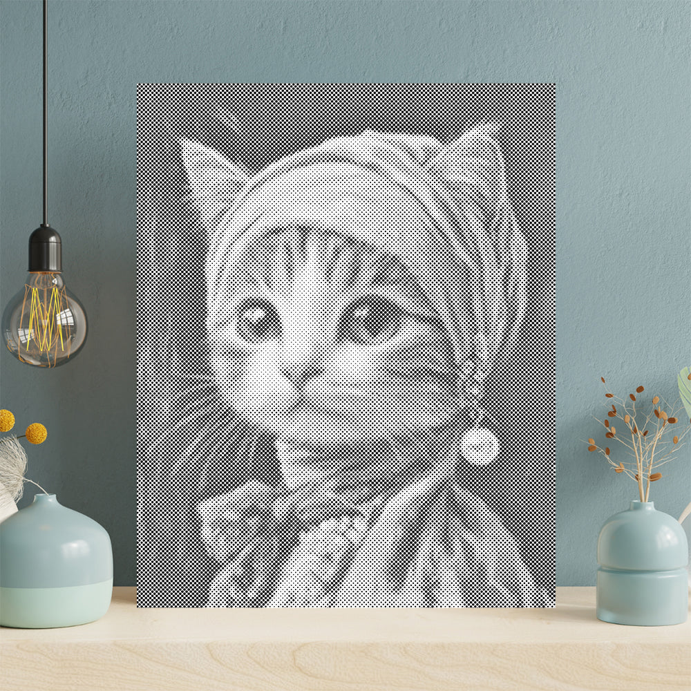 Gato con pendiente de perla – Pintura de puntos