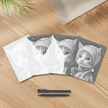 Gato con pendiente de perla – Pintura de puntos