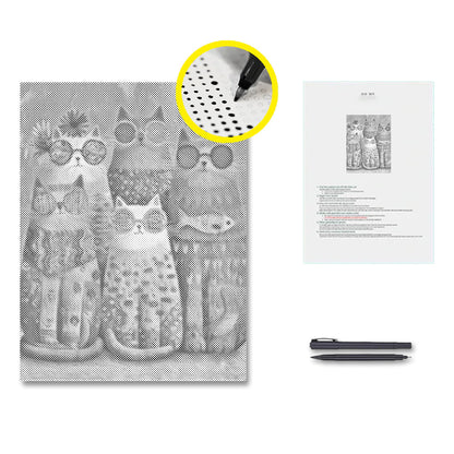 Pandilla de gatos con estilo – Pintura de puntos
