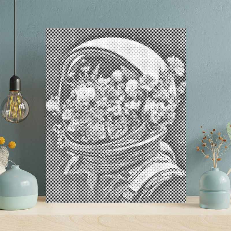 Casco espacial lleno de flores – Pintura de puntos