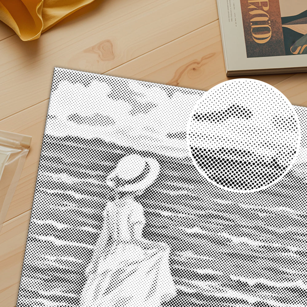 Chica en la playa – Pintura de puntos