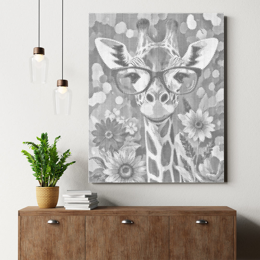 Jirafa hipster – Pintura de puntos