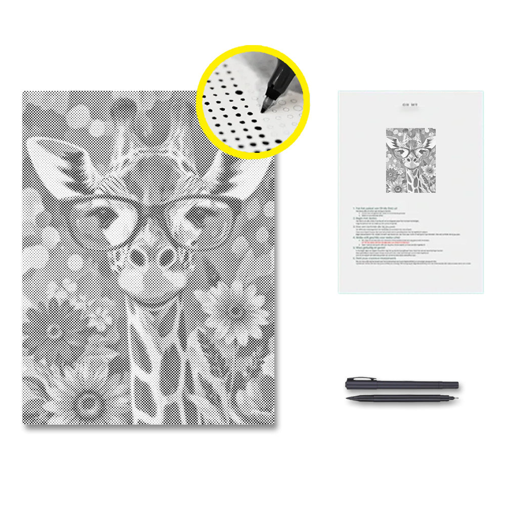 Jirafa hipster – Pintura de puntos