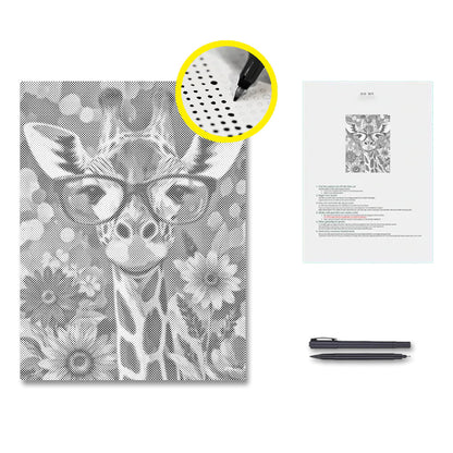 Jirafa hipster – Pintura de puntos