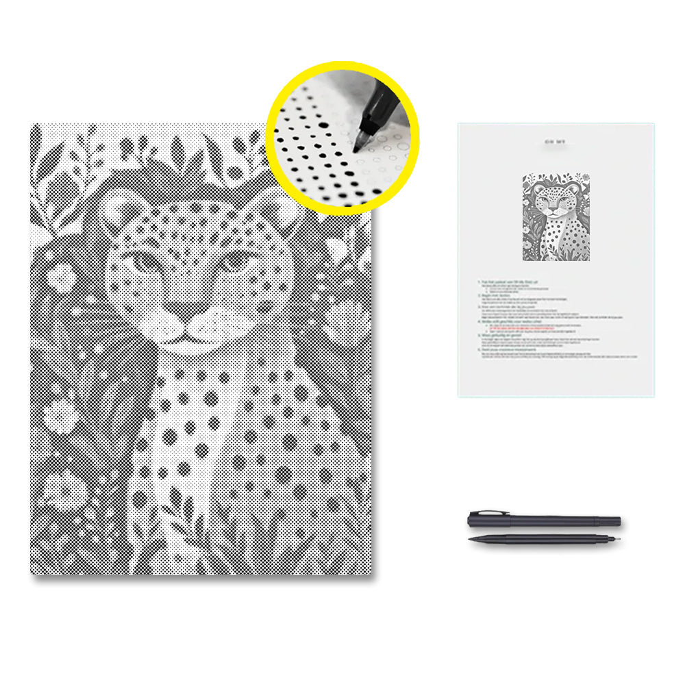 Leopardo de la selva – Pintura de puntos