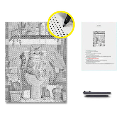 Gatito lector – Pintura de puntos