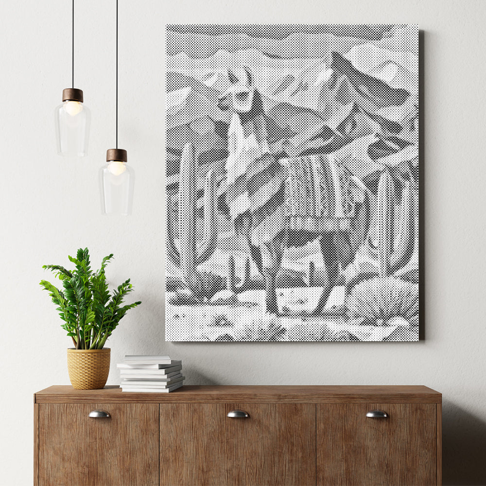 Llama vestida – Pintura de puntos