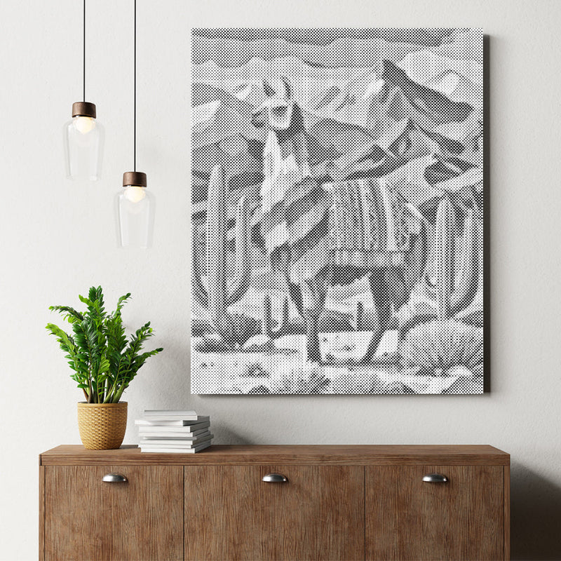Llama vestida – Pintura de puntos