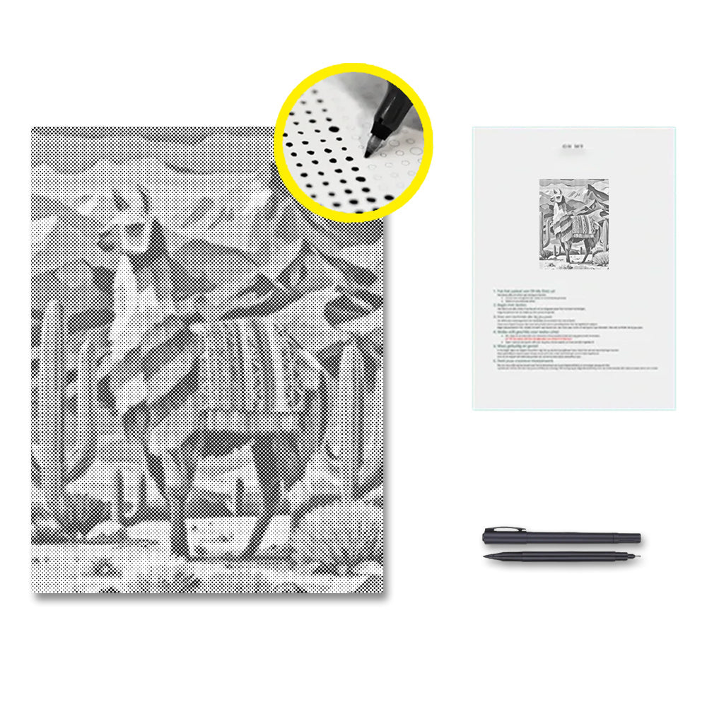 Llama vestida – Pintura de puntos