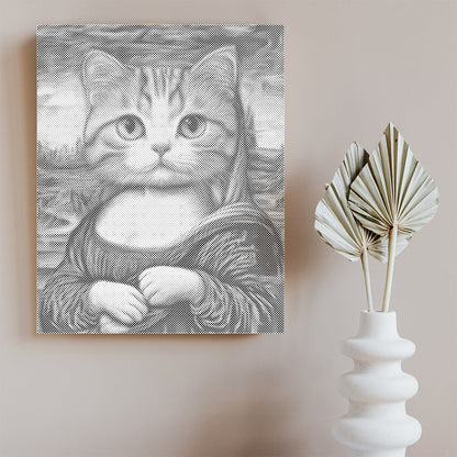 Gato Mona Lisa – Pintura de puntos