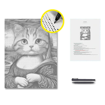 Gato Mona Lisa – Pintura de puntos