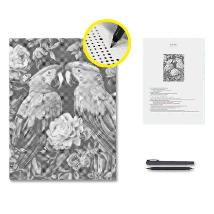 Pareja de loros – Pintura de puntos