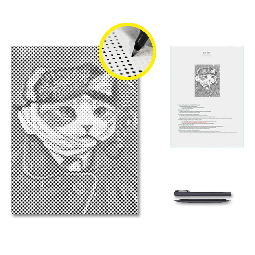 Autorretrato de gato – Pintura de puntos