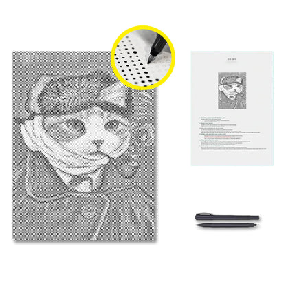 Autorretrato de gato – Pintura de puntos