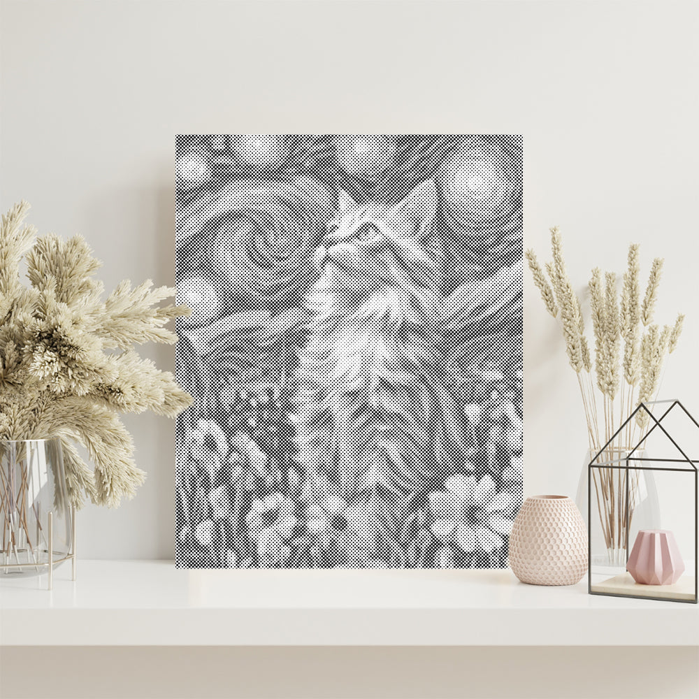 Gato en noche estrellada – Pintura de puntos