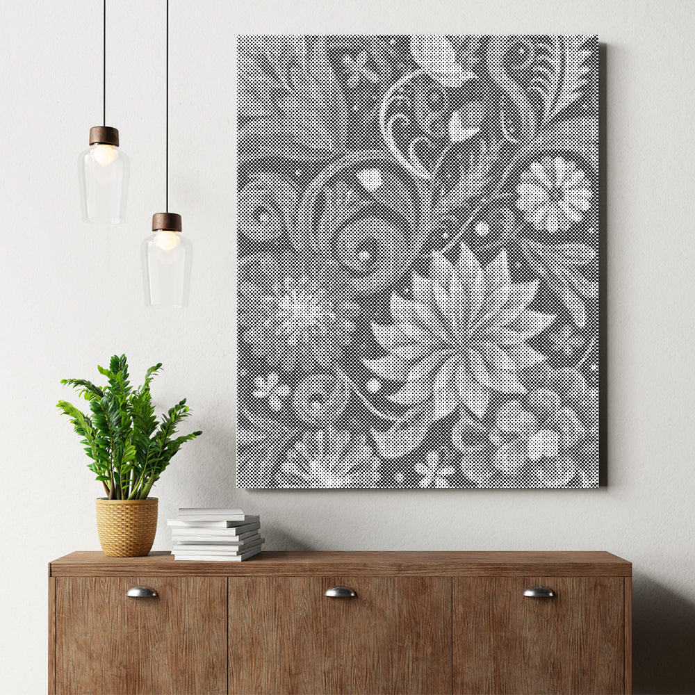 Remolinos de flores vibrantes – Pintura de puntos