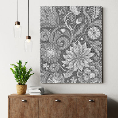 Remolinos de flores vibrantes – Pintura de puntos