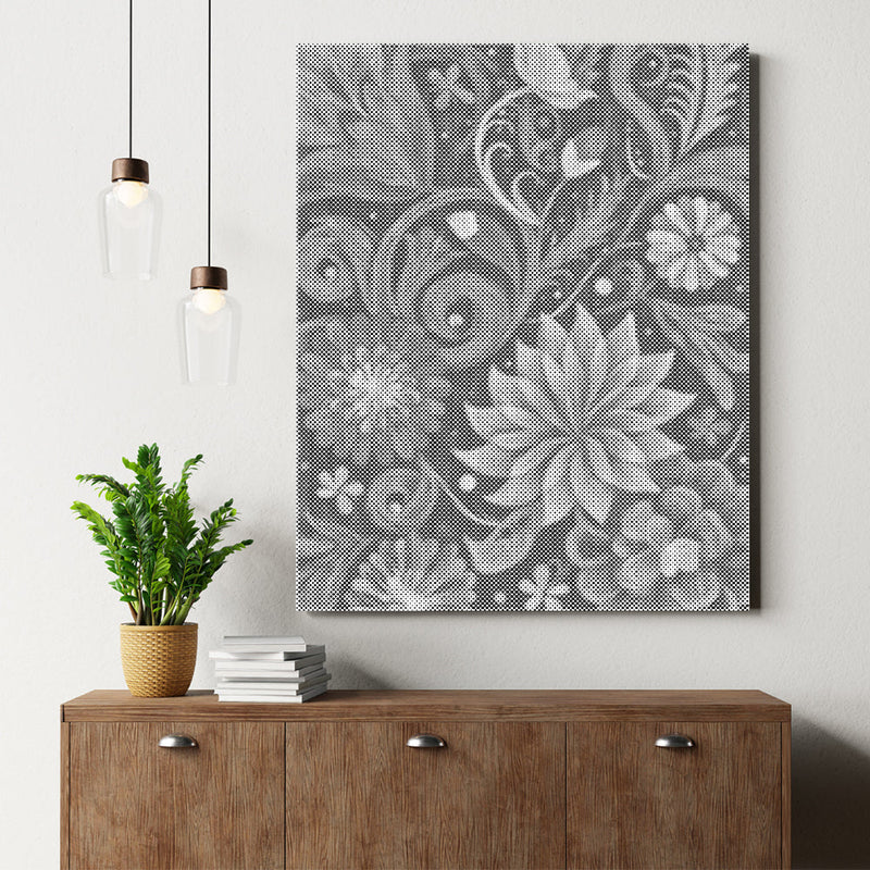 Remolinos de flores vibrantes – Pintura de puntos