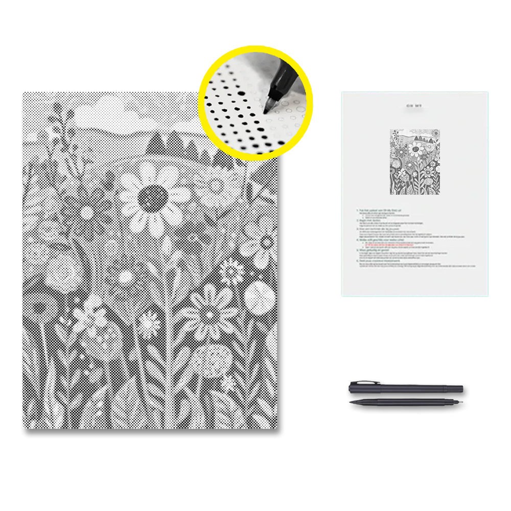 Flores silvestres – Pintura de puntos