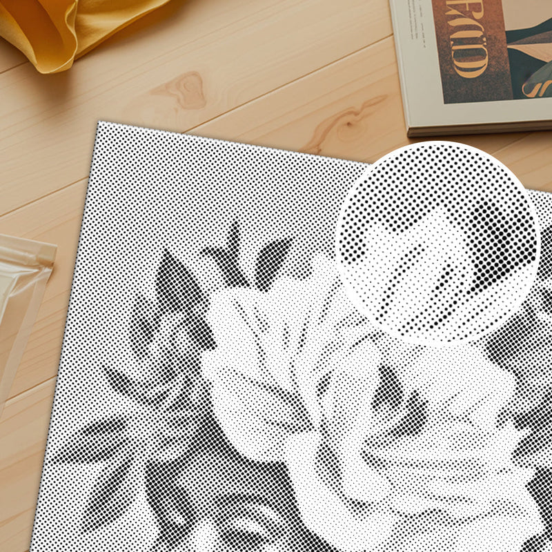 Mujer con flores en el cabello – Pintura de puntos