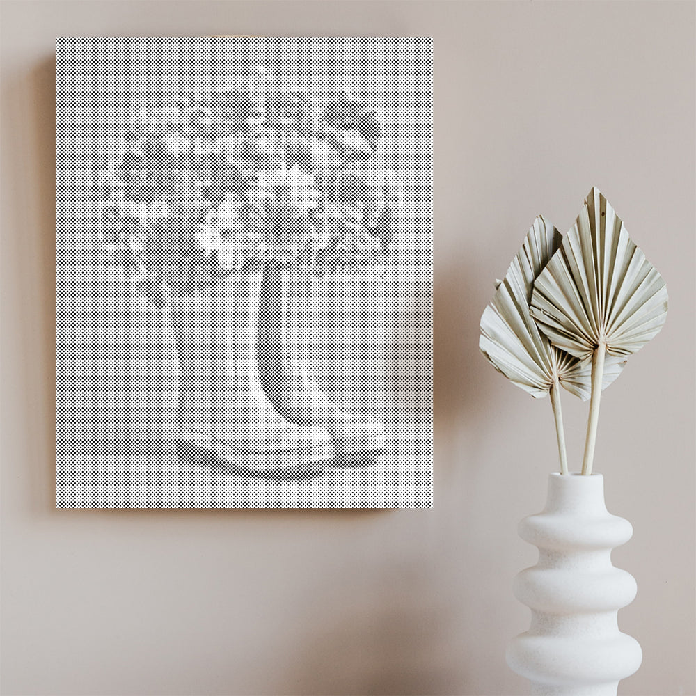 Botas de lluvia con flores - Pintura de puntos