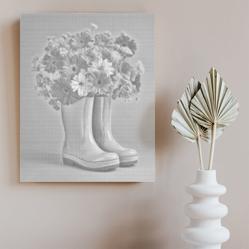 Botas de lluvia con flores - Pintura de puntos