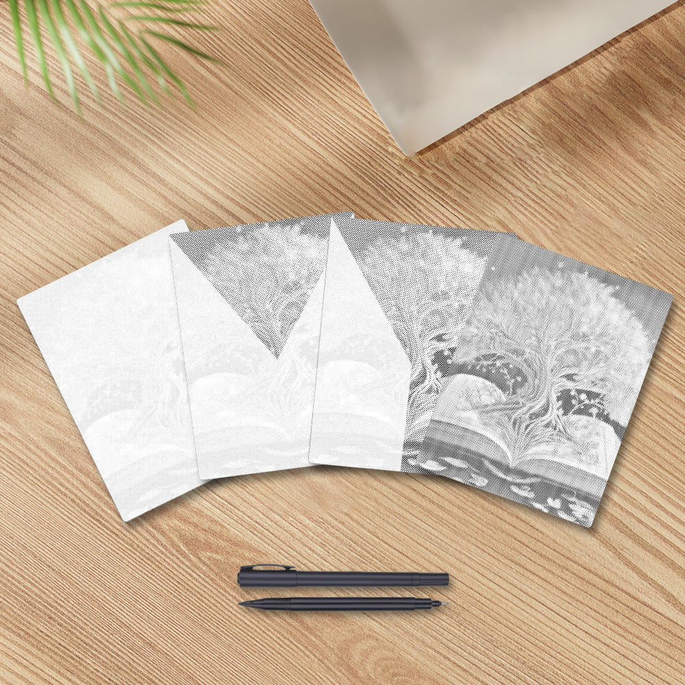 Árbol sagrado dentro del libro - Pintura de puntos