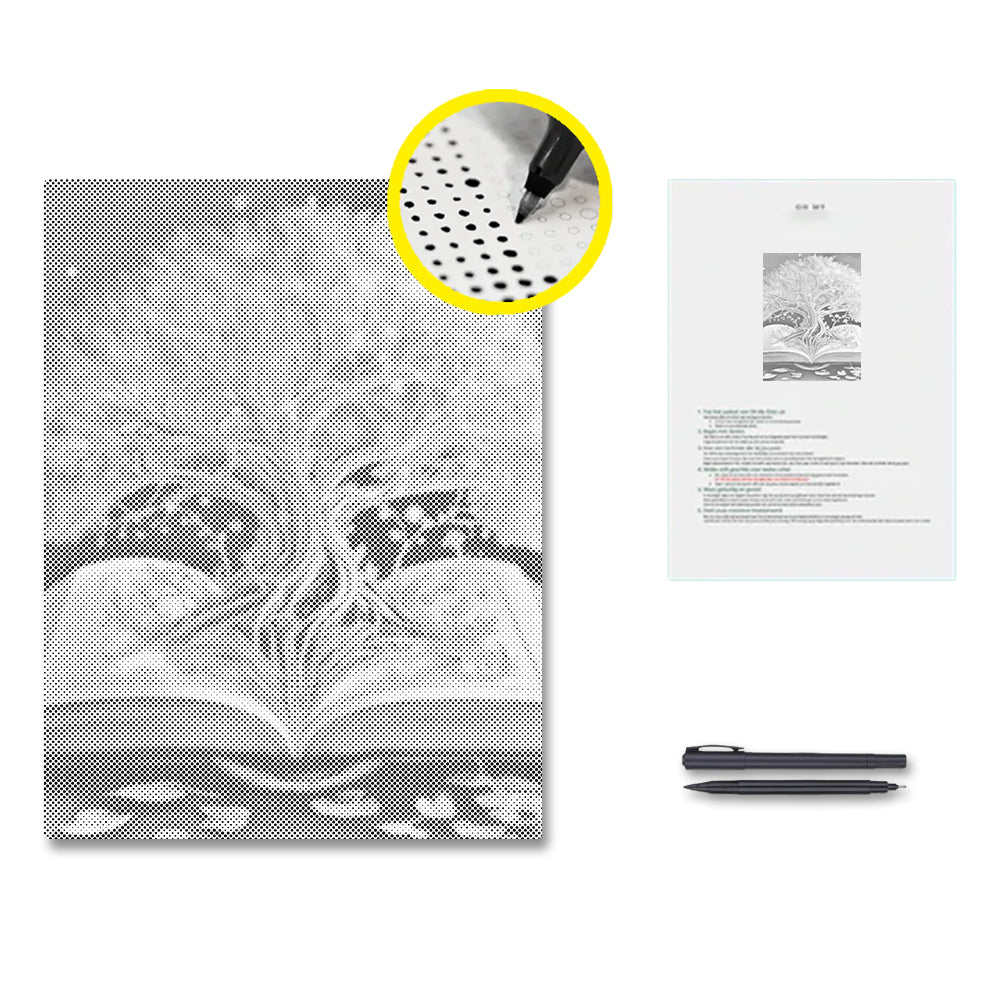 Árbol sagrado dentro del libro - Pintura de puntos